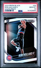 2024-25 Panini Prizm Black White Ron Holland II Rookie Card #28 PSA 10 /175