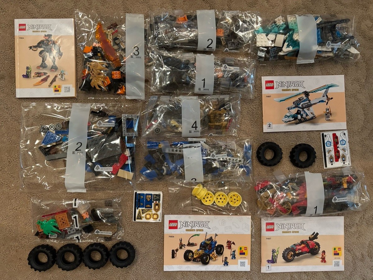 Lego 71854 71857 71856 mech car helicopter build vehicle jay zane