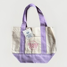 Trader Joe’s Mini Pastel Canvas Tote Lavender NWT