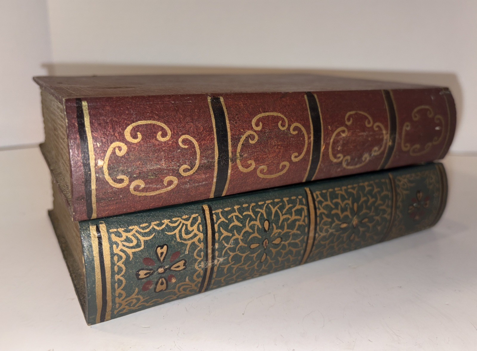 Vintage Wooden Faux Book Storage Box Hidden Storage