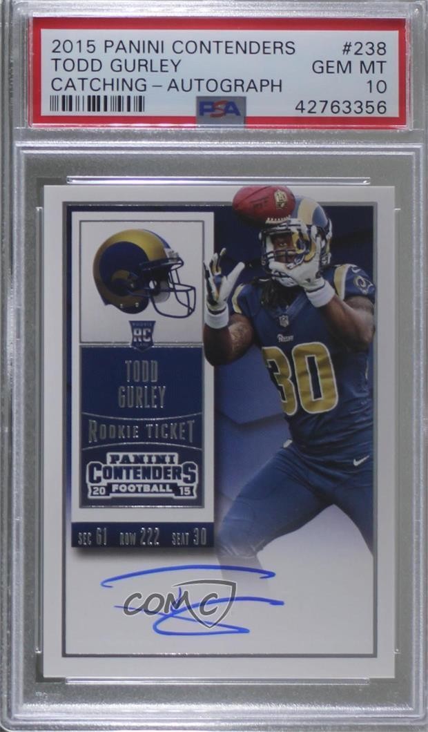 2015 Contenders Ticket RPS Todd Gurley II #238 PSA 10 GEM MT Rookie Auto RC 1j6