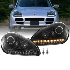 Xenon Scheinwerfer Set Schwarz für Porsche Cayenne 2002–2006 mit LED Blinker