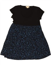 MICHAEL KORS Womens A-Line Dress UK 18 XL Blue Floral Polyester CC00