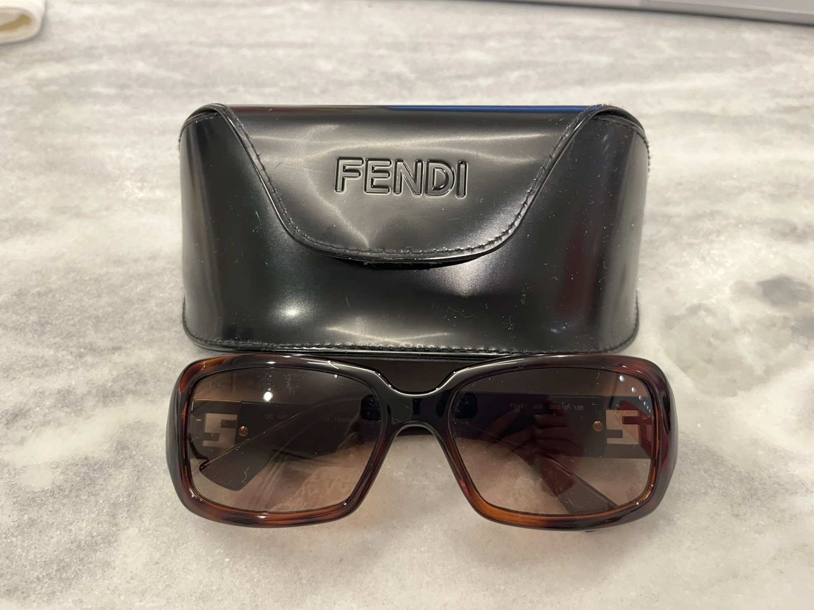 FENDI Brown Rectangular Shaped Women's Sunglasses… - image 1