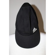 Adidas Climalite Black Adjustable Performance Hat Silver Logo Baseball Cap