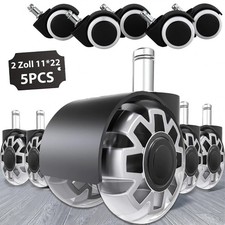 5 Stück Bürostuhlrollen Hartbodenrollen 11mm x 22mm Stuhlrollen für Bürostuhl DE