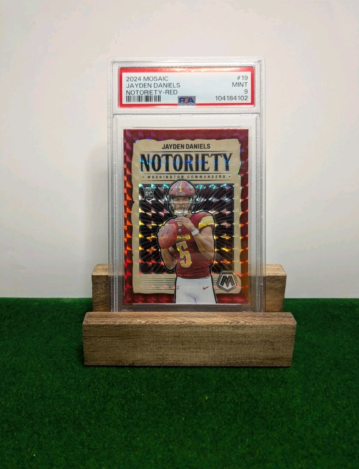 2024 Mosaic Jayden Daniels Notoriety Red RC PSA 9 #19