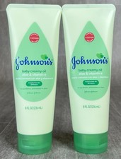 Johnson's Baby Creamy Oil with Aloe  Vitamin E Moisturizing Lotion 8 Oz X 2