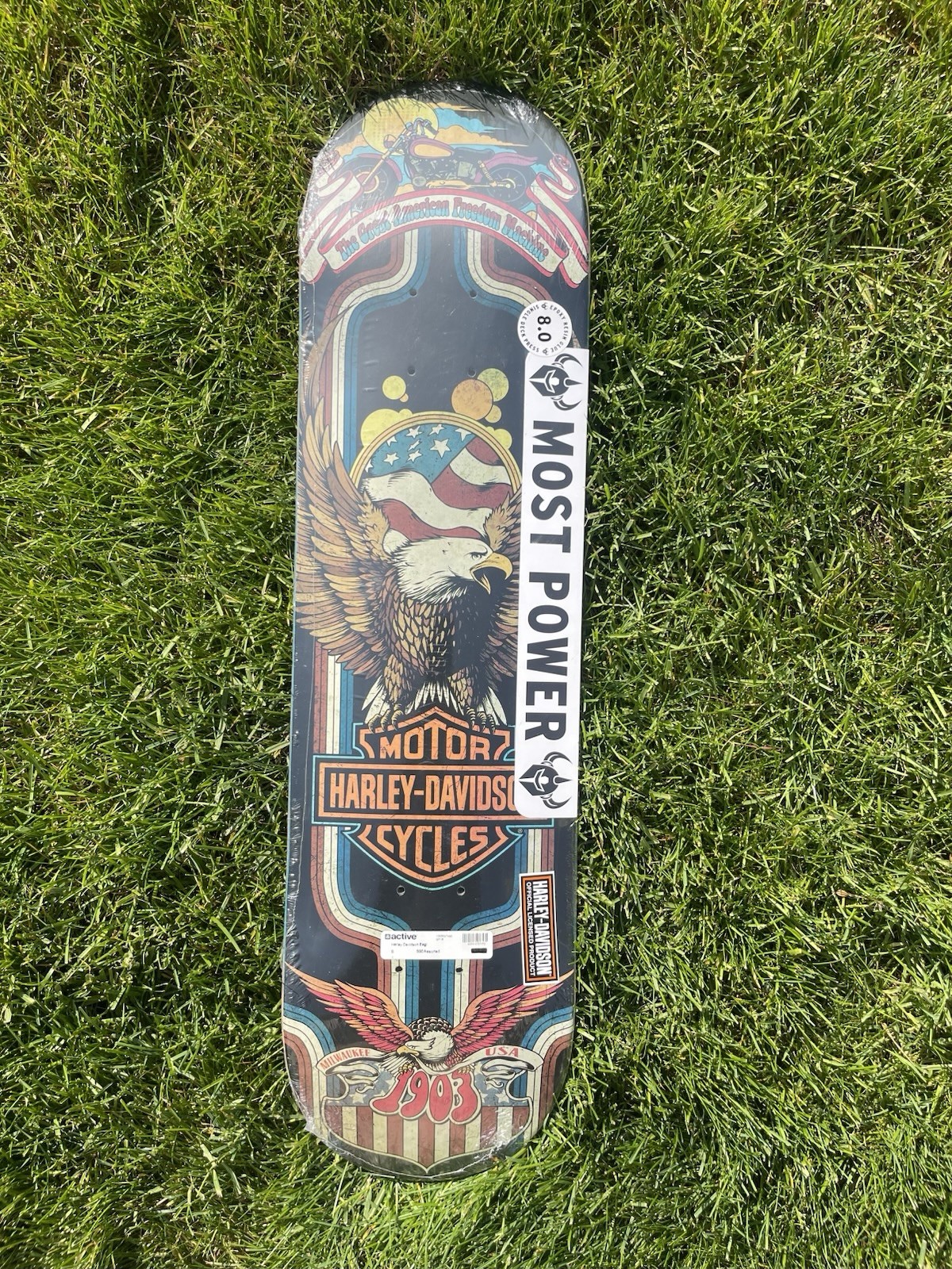 Harley Davidson Skateboard Skate Deck Deadstock New Dark Sta