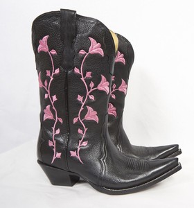 pink and black cowgirl boots