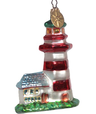 Vintage Radko One if by Sea Lighthouse Little Gem Ornament