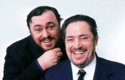 Italian operatic tenor Luciano Pavarotti with his father Fernando - Old Photo 3