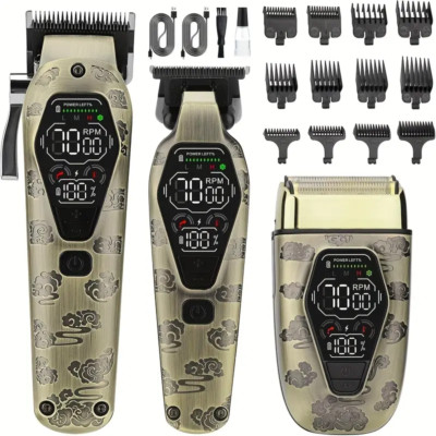 Hair Clipper and Trimmer Set Barber Clippers Set for Men, Professional Kit Beard