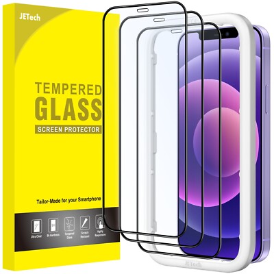 JETech Full Coverage Screen Protector for iPhone 12 mini 5.4-Inch, 3-Pack
