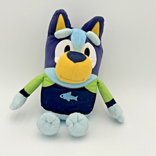 12" Beach Talking Bluey Dog Push 9 Phrases Theme Song 2018 Moose Brand