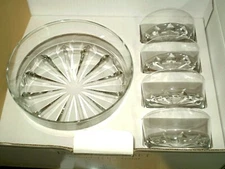 Godinger 5 Piece Cut Crystal Serving Set NEW