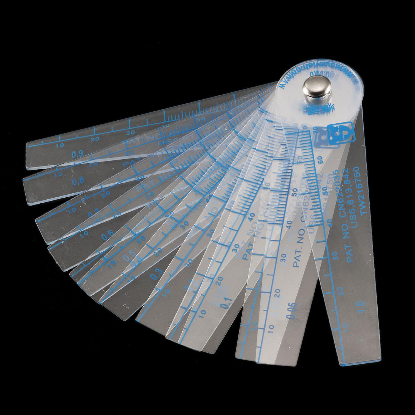 0.051mm Thickness Plastic Feeler Gauge Gap Filler Measuring Tool 13 in