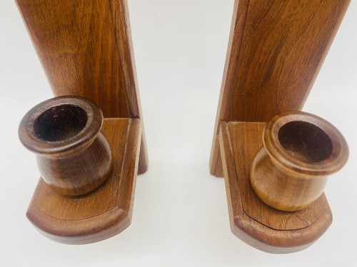 Wall Sconce Solid Walnut Wood Single Arm Pair American Walnut Sconce Wood Pair - Picture 3 of 12