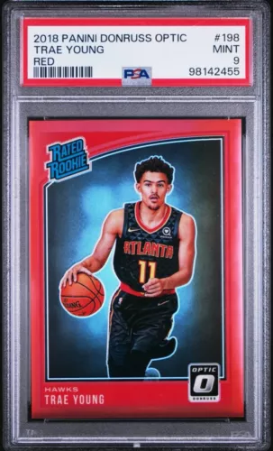 2018-19 Donruss Optic Trae Young Rated Rookie Red /99 RC Color Match Hawks