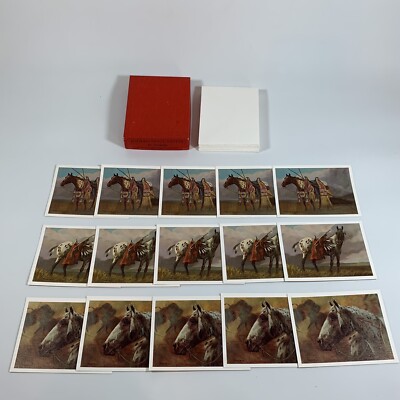 15 Vintage Touraine INDIAN PONY Native Art Leanin' Tree Note Cards w/ Envelopes