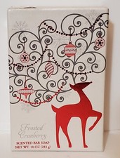 Frosted Cranberry Bar Soap Cruelty Free Made in USA Christmas Reindeer