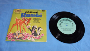 Disneyland Walt Disney's Bambi 33 1/3 RPM Vinyl Record FS-916 4 Songs