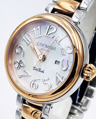 Locman All Round Steel Rose Gold Plated Mother of Pearl Dial Watch