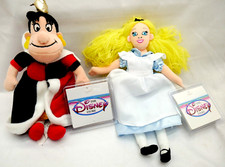 Disney Bean Bag Plush- Alice in Wonderland- Alice  Queen of Hearts with Tags 