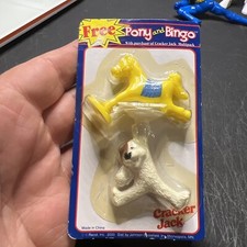 Rare Cracker Jack Bonus Prize Toy Pony and Bingo Figure - Sealed New