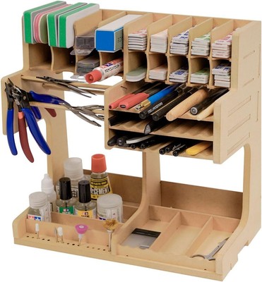 Wooden Model Kit Organizer Rack with MDF Material, Paint Rack