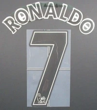 2007 - 2013 OFFICIAL SPORTING ID LEXTRA RONALDO 7 PLAYER SIZE BLACK NAMESET