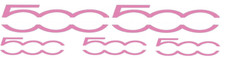 ADESIVI LOGO FIAT 500 5pz. ROSA LUCIDO