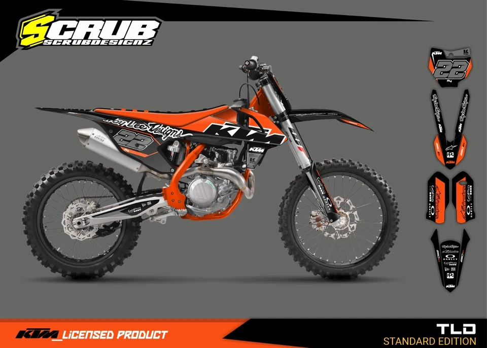 Plastics + Graphics applied KTM 2016 2017 2018 XC XC-F SX SX-F name+number - Imagem 2 de 4