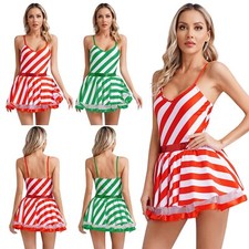 Womens Christmas Underskirt Mini Dress Holiday Dresses Fancy Costume Stage Sexy