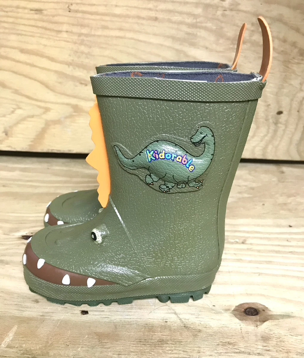 Kidorable Rain Boots Dinosaur Green Boys Sz 5 Shoes
