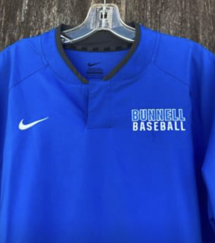 Nike Dri-Fit Baseball Blue Pullover Hitting Jacket Shirt Men’s (M) Swoosh  Logo