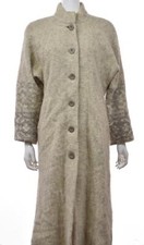 Hilda Ltd Womens Coat Size S Ivory Gray Printed Basic Long Sleeve Wool Casual
