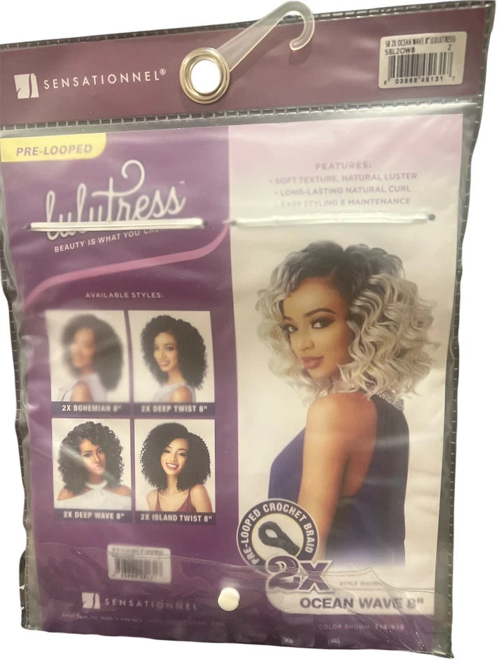 SENSATIONNEL X-PRESSION Pre-Looped Synthetic Crochet Braid - 2X Ocean Wave 8" — 第 2/2 张图片