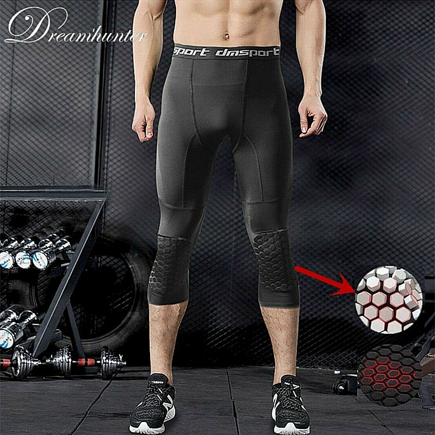 Men's Basketball Padded Tights Pants Knee Pads Trousers eBay
