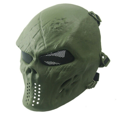 Halloween Full Face Mask Skull Masks with Metal Mesh for Cosplay Costume Party