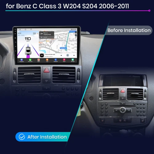 Für Mercedes Benz C Klasse W204 S204 32GB Android 14/13 Carplay Autoradio Navi - Bild 2 von 14