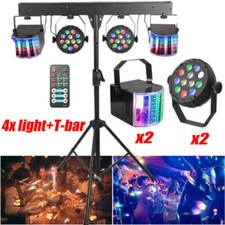 Complete Professional 4-Par Stage LEDs Lights Band Party DJ DMX System  Stand