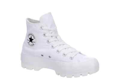 Converse Women's Chuck Taylor All Star Lugged High White Platform Sneakers W9.5