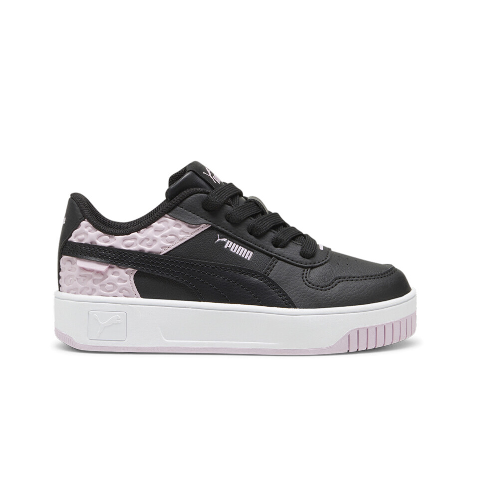 Puma Carina Street Wild Leopard на платформе для маленьких девочек Черные кроссовки Casual Sh