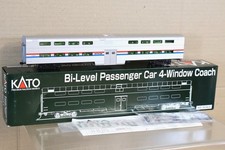 KATO 35-6031 HO GAUGE AMTRAK BI-LEVEL PASSENGER CAR 4 WINDOW COACH on