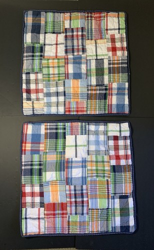 Trapunta Madras Patchwork Bambini Pottery Barn Completa Regina + 2 Euro Federe Quadrate 3 pz. - Foto 17 di 22