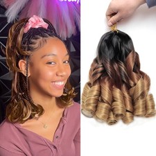 French Curl Braiding Hair 12Inch 8Packs French Curl Crochet Braids Short Curl...