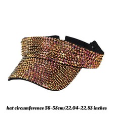 Cappello Visiera Sole Strass Brillanti Aperti Regolabile Unisex Baseball