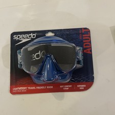 Speedo Adult 14 Expandable View Mask Goggles Blue - Travel Friendly Easy Pack