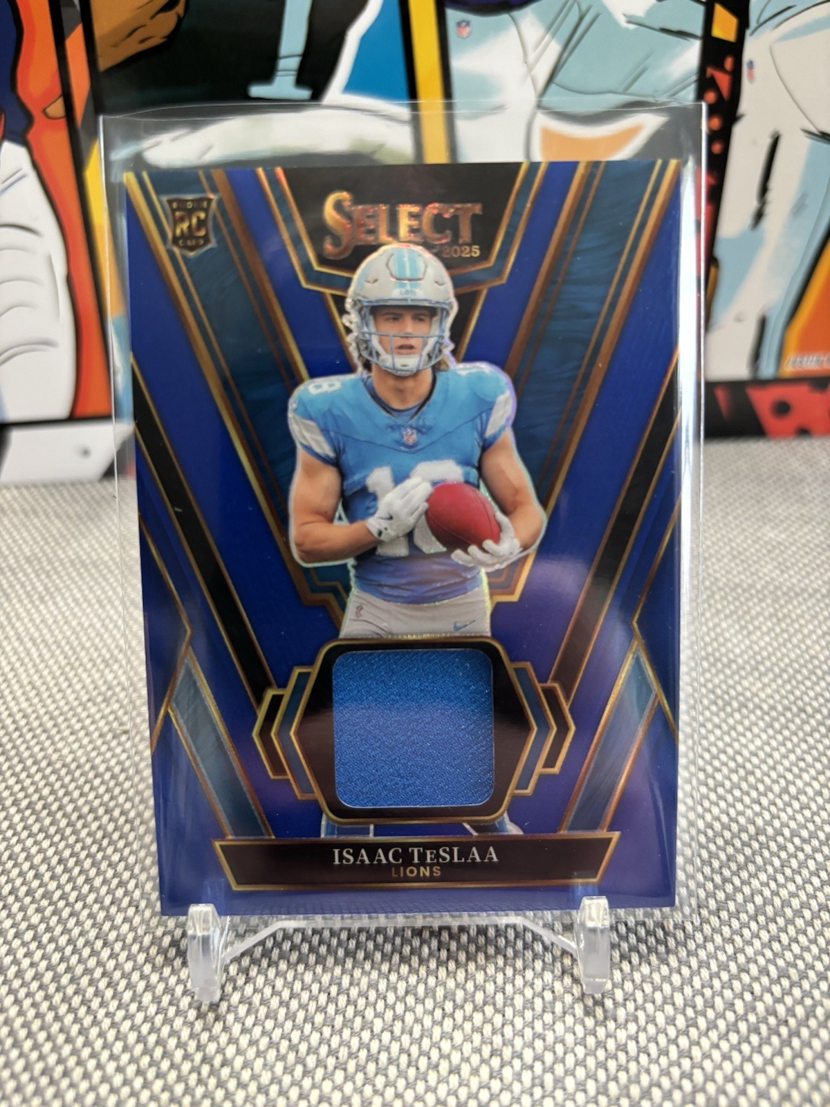 2025 Select Blue Prizm Rookie Swatches Isaac TeSLAA #RSW-ITA Lions Color Match